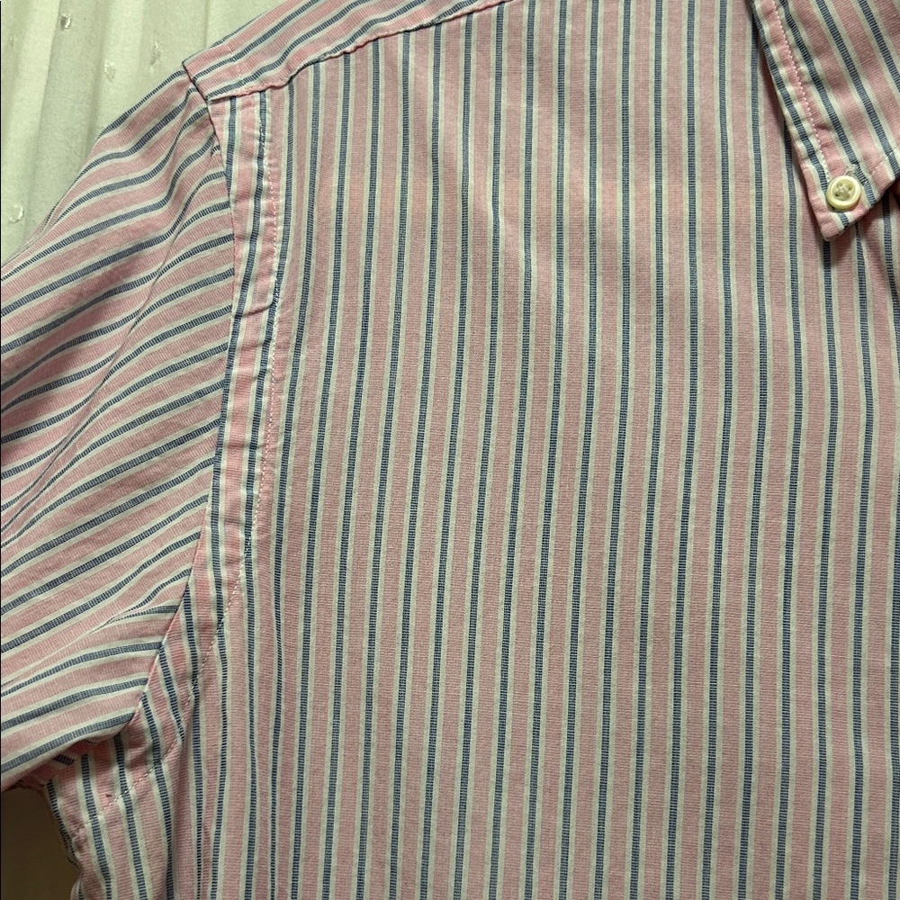 Vintage Ralph Lauren Pink/Blue Striped Preppy Shirt Men's Small Collegiate - Picture 5 of 13